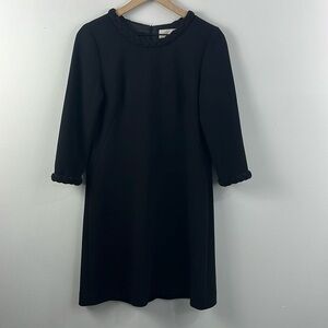 GOAT 100% Wool Black Braided Trim Minimalist Classic Shift Dress Womens Size 6